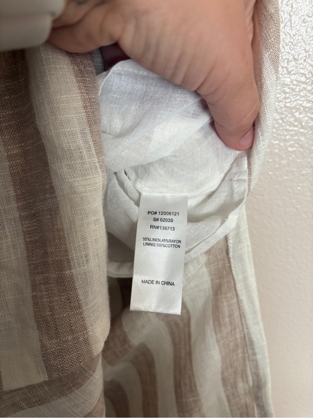 Doe & Rae Women’s Striped Tie-Waist Linen blend Midi Skirt in Natural Stripe S - Picture 6 of 7